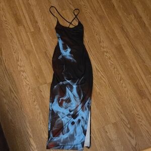 Elegant Black and Blue Women's Dress